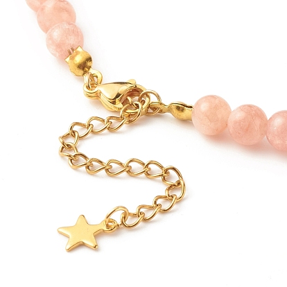 Collier pendentifs soleil et lune avec perles de pierre de soleil naturelles, bijoux en pierres précieuses pour femmes
