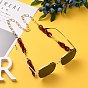 Eyeglasses Chains, Neck Strap for Eyeglasses, with Aluminium & Acrylic Paperclip Chains, 304 Stainless Steel Lobster Claw Clasps and Rubber Loop Ends, Light Gold