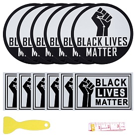 Kits de marque de slogan bricolage gorgecraft, avec stickers autocollants sol social et vie noire, ruban à mesurer souple et outil de grattoir en plastique