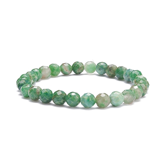 Bracelet extensible à perles rondes en quartz émeraude naturel, bijoux en pierres précieuses pour femmes