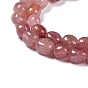 Naturel de fraise de quartz brins de perles, pépites en pierre roulée