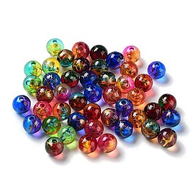 Two Tone Transparent Acrylic Beads, Round