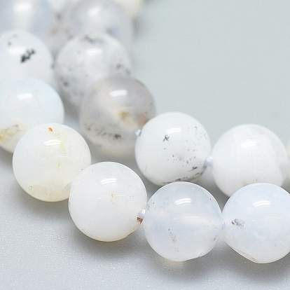 Brins de perles de calcédoine marine australie naturelle, Grade a, ronde