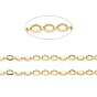 Cadenas de latón, cadenas de eslabones ovales, con carrete, larga duración plateado, sin soldar, textura