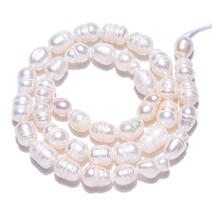 Brins de perles de culture d'eau douce naturelles, perles de riz baroques keshi
