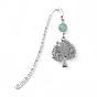 Tibetan Style Alloy Bookmarks, with Alloy Pendants and Natural & Synthetic Gemstone Beads, Tree