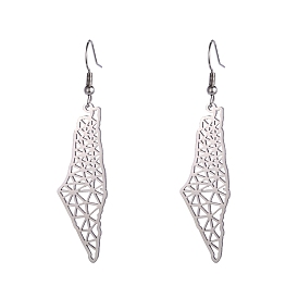 Stainless Steel Dangle Earrings for Women, Twist Polygon