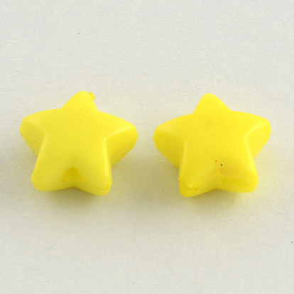 Opaque Acrylic Beads, Star, 12x12x6mm, Hole: 2mm, about 1340pcs/500g