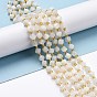 Natural White Moonstone Beads Strands, with Seed Beads, Faceted, Diagonal Cube Beads
