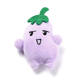 Lovely Non Woven Fabric Cartoon Accessories, Plush Doll, with PP Cotton Stuffing, for DIY Brooch Making, Eggplant