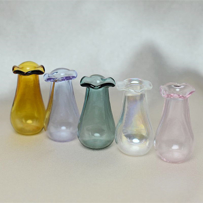 Ornements de vase en verre miniature, micro jouets accessoires de maison de poupée faisant semblant de décorations d'accessoires