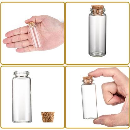 Botellas de vidrio frasco de vidrio, con tapón de corcho, deseando botella, contenedores de cuentas, Claro, 70x27 mm