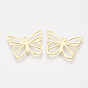 Brass Charms, Nickel Free, Real 18K Gold Plated, Butterfly