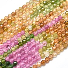 Tourmaline naturelle des perles brins, facette, ronde, couleur mixte