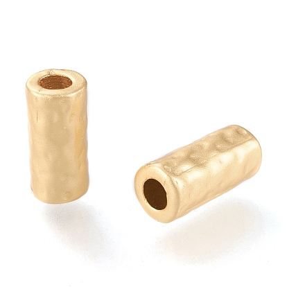 Eco-Friendly Matte Alloy Tube Beads, Column, Long-Lasting Plated, Cadmium Free & Nickel Free & Lead Free