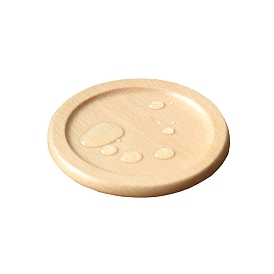 Beech Wood Cup Mats, Varnished Round Coaster with Tray