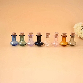 Mini Glass Bottle, with Cork Plug, Wishing Bottle, for Charms Making