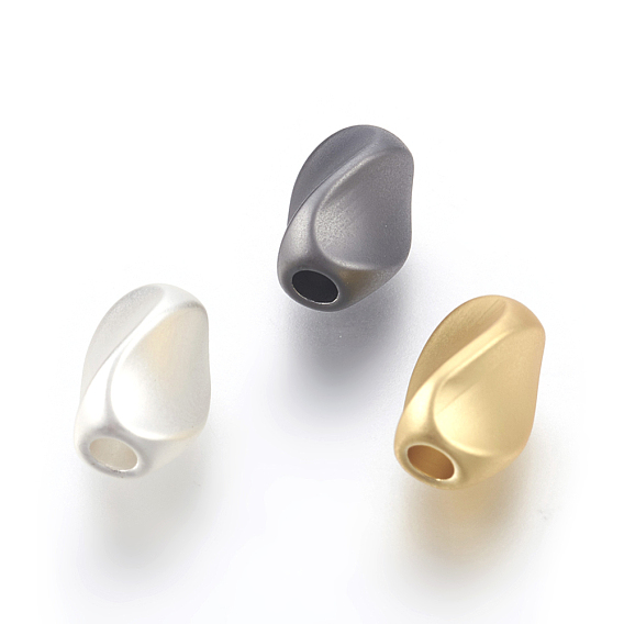 Brass Beads, Long-Lasting Plated, Lead Free & Cadmium Free & Nickel Free, Twist, Oval, Matte Style