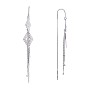 Серьги-подвески с ромбами из прозрачного циркония и цепочкой с кисточками, 925 длинная серьга из стерлингового серебра для женщин