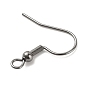 316 Stainless Steel Earring Hooks, Ear Wire, with Horizontal Loop
