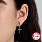 925 boucles d'oreille en argent sterling, boucle d'oreille croix religieuse pour femme
