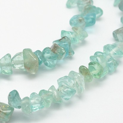 Chips Natural Apatite Beads Strands, 3~8x3~12x3~5mm, Hole: 1mm, about 32 inch
