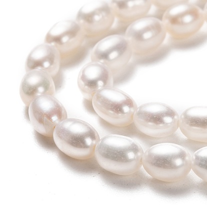 Natural Cultured Freshwater Pearl Beads Strands, Rice, Dyed