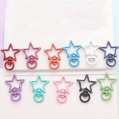 Spray Painted Alloy Swivel Snap Clasps, for Bag Making, Star