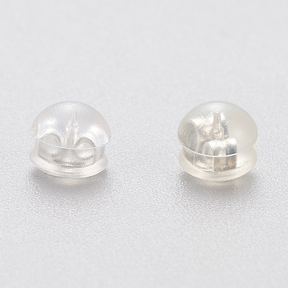 Eco-Friendly Plastic Ear Nuts, Earring Backs, with 304 Stainless Steel Findings, Half Round/Dome