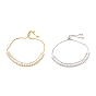 Adjustable Brass Micro Pave Cubic Zirconia Tennis Bracelets, Long-Lasting Plated Slider Bracelets for Women