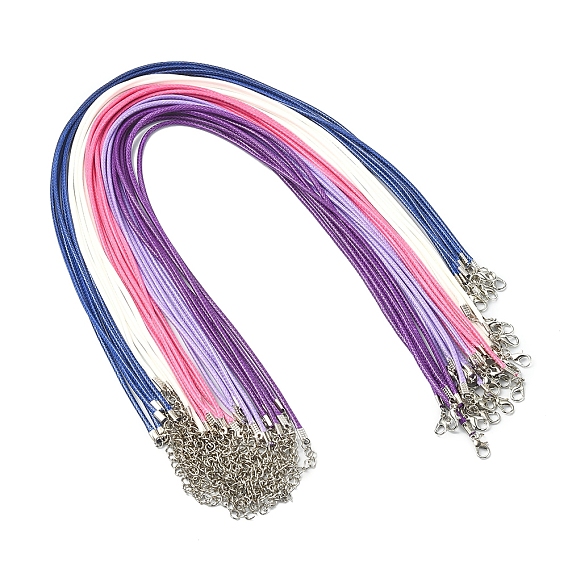 30 шт 5 цвета изготовление ожерелья из вощеного шнура, с сплава цинка омара застежками, платина