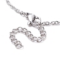Bracelet à maillons en perles de nacre naturelle avec 304 chaînes forçat en acier inoxydable pour femme