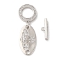 Brass Micro Pave Clear Cubic Zirconia Toggle Clasps, Oval