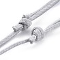 Fabricación de collar de cordón de poliéster encerado coreano ajustable, con 304 cierres de garra de langosta de acero inoxidable y fianzas de pellizco