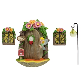 Maison avec des ornements miniatures en résine de fée, accessoires de maison de poupée micro paysage, faire semblant de décorations d'accessoires