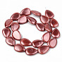 Electroplate Natural Freshwater Shell Beads Strands, Teardrop