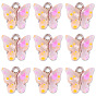 Acrylic Charms, with Sequin & Alloy Findings, Butterfly Charm