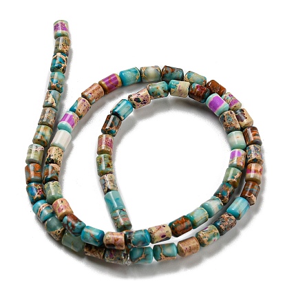 Natural Imperial Jasper Beads Strands, Dyed, Column