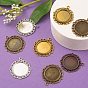 Flat Round Zinc Alloy Pendant Cabochon Settings, DIY Findings for Jewelry Making, Cadmium Free & Lead Free, Tray: 20mm, 35x32x2mm, Hole: 2mm