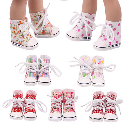 Кукольная обувь из ткани, высокие парусиновые кроссовки для американских кукол 14 дюймов, аксессуары для кукол