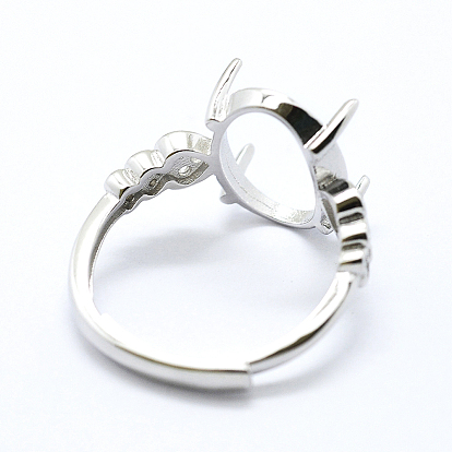 925 звенья кольца перламутрового серебра, с кубического циркония, регулируемый, сердце