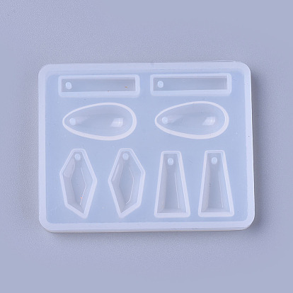 Pendant Silicone Molds, Resin Casting Molds, For UV Resin, Epoxy Resin Jewelry Making, Teardrop & Rectangle & Trapezoid & Polygon