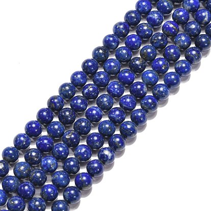 Natural Lapis Lazuli Beads Strands, Grade A-, Round