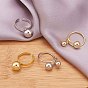 925 Sterling Silver Round Ball Open Cuff Ring for Women