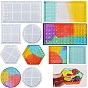 DIY Silicone Coaster Molds, Resin Casting Molds, for UV Resin, Epoxy Resin Jewelry Making, Round Pattern, Hexagon/Square/Round/Rectangle