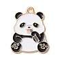 Plaqué or pendentifs en alliage d'émail, charme de panda