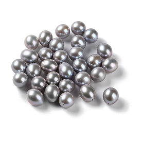 Dyed Natural Cultured Freshwater Pearl Beads, Half Drilled, Rice