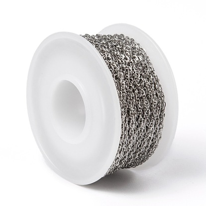 304 Stainless Steel Rope Chains, with Spool, Soldered