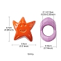 Spray Painted Alloy Beads, Star with Smiling Face
