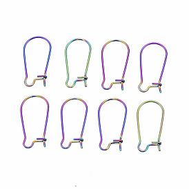 304 Stainless Steel Hoop Earrings Findings Kidney Ear Wires